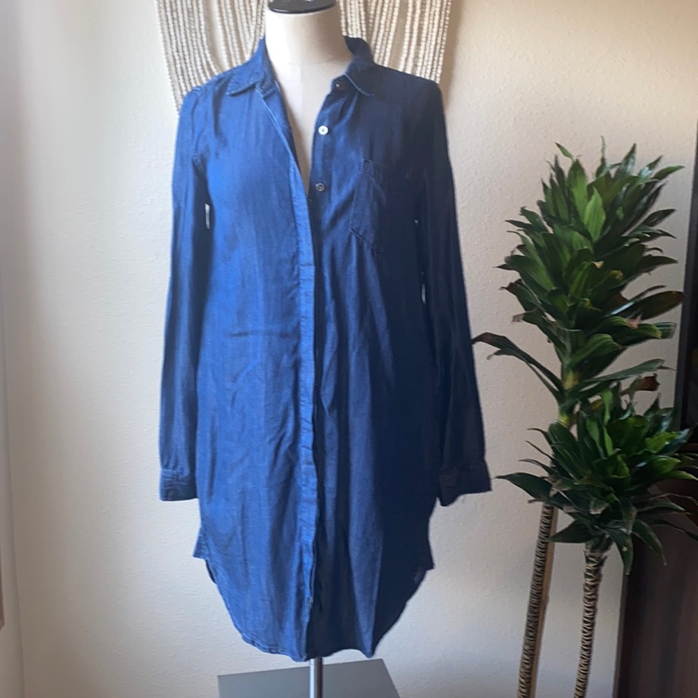 Button down denim dress
